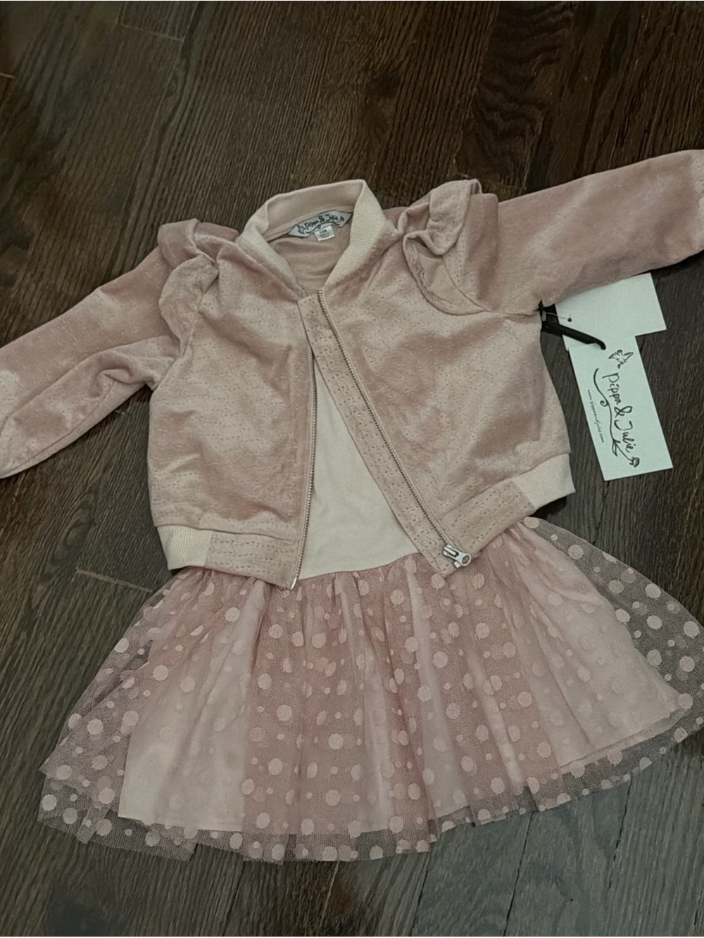 Pippa & Julie 12M Matching Pink Dress And Jacket Set